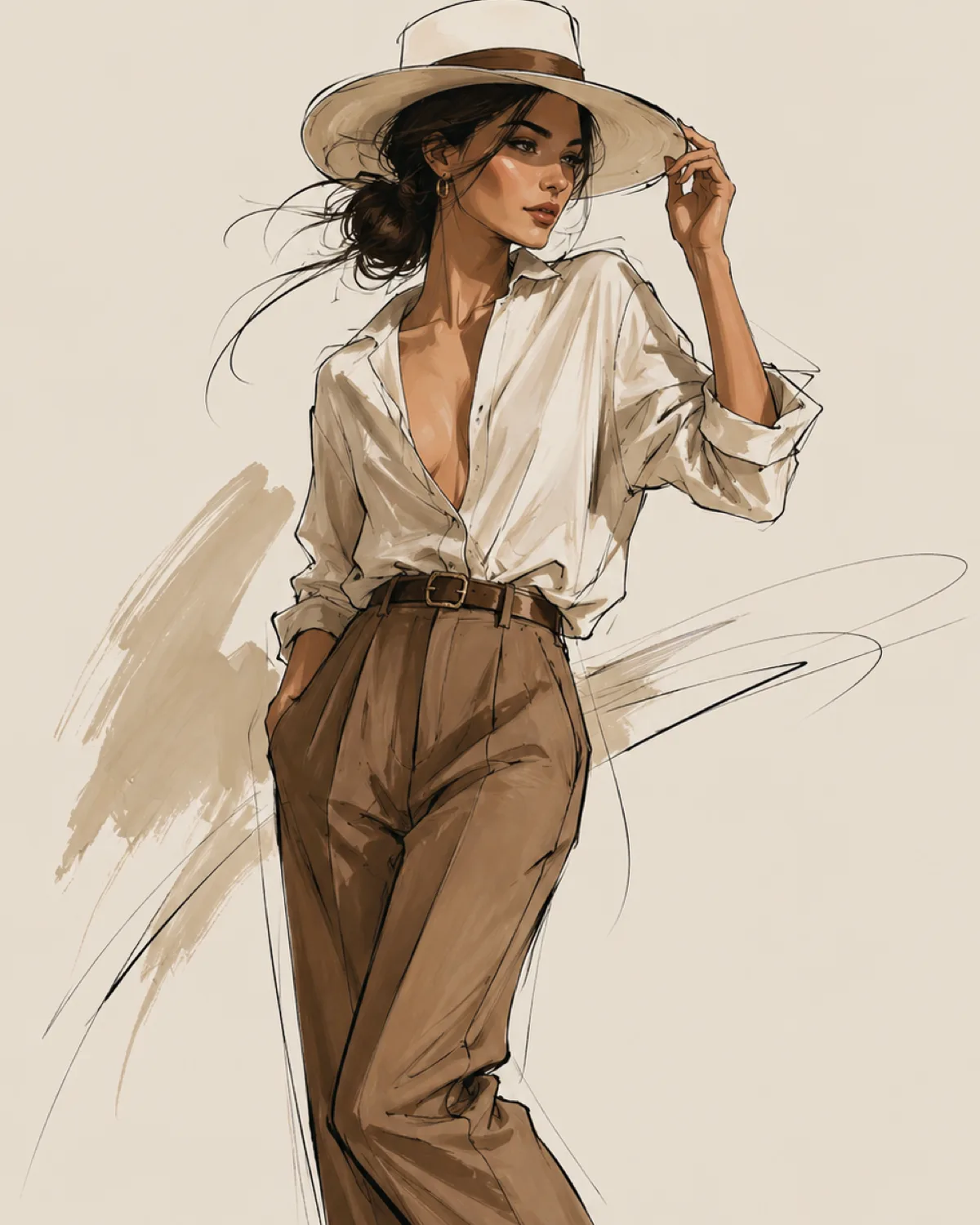 Quiet Luxury Editorial Fashion Illustration