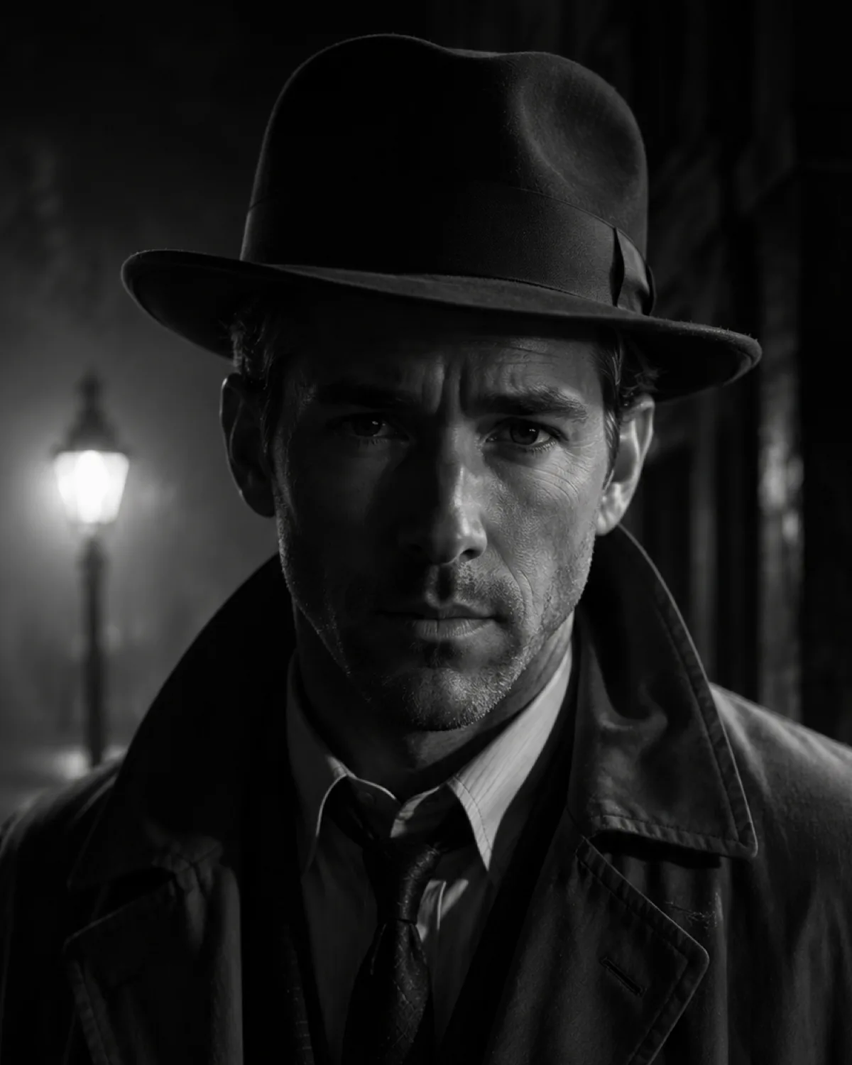 Midnight Noir Detective Portrait